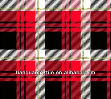 tartan plaid print 100% cotton flannel fabric brushed