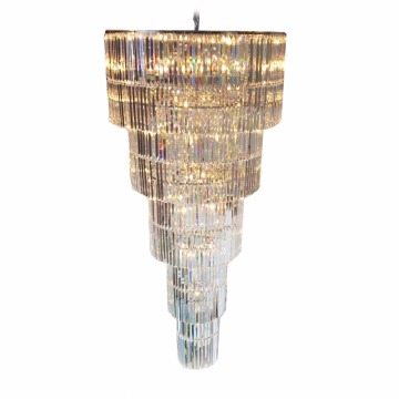 K9 Crystal Chandelier Long Cylinder Shape Cristal Lamp for Lobby
