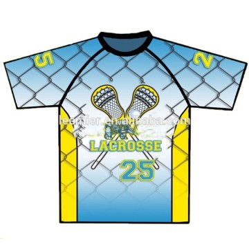 Professional custom sublimation design lacrosse short sleeve shirts