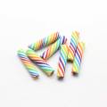 Wholesale 100Pcs/bag 25MM Polymer Clay Peppermint Swirl Candy Canes Cute Twists Striped Polymer Clay Candy Canes Craft