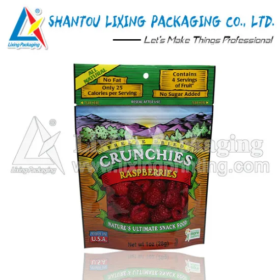 Raspberries snack packaging bag