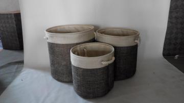 S/3 Fabric laundry storage  bag  with cotton handle