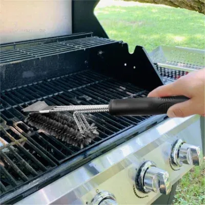 Grill Bristle Free Wire Combined Cleaner Brush for Gas Porcelain Charbroil