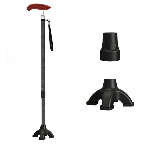 عصا مريحة قابلة للطي باللون الأسود خفيفة الوزن