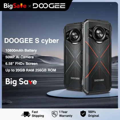 DOOGEE S Cyber: 6.58" 90Hz IPS Rugged Phone with 10800mAh Battery & 50MP Camera