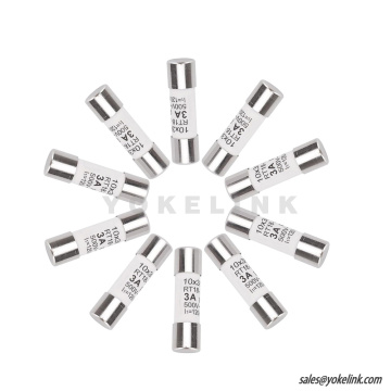 Malakas na Pag-break ng Kapasidad Cylindrical Fuse Link RT18-32 (RO15), AC500V 3A, 120ka, 10x38mm