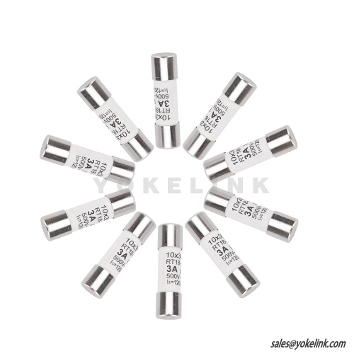 Válcová pojistková vložka s vysokou vypínací kapacitou RT18-32 (RO15), AC500V 3A, 120kA, 10x38mm