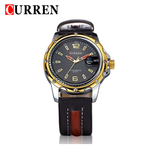 mixed color leather belt curren business watch mande in prc