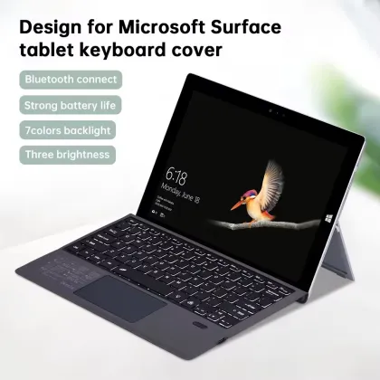 7 Color LED Backlit Trackpad Keyboard for Microsoft Surface Pro 3/4/5/6/7