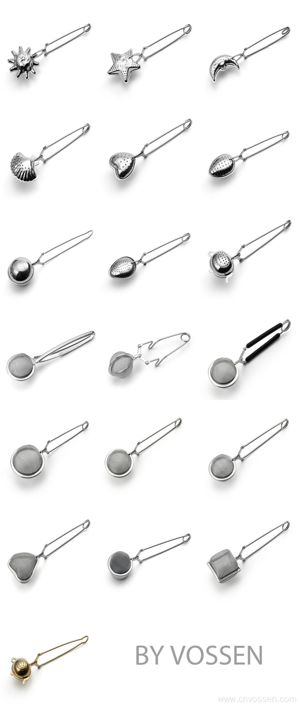 Stainless steel moon/star/sun shaped handle tea infuser