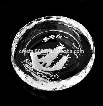 wholesale crystal ashtray k9 glass ash bin 3d laser engrave logo
