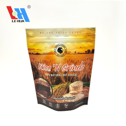 Food Packaging Bag With Zipper Powder Plastic Zipper Stand Up Pouch Packaging Factory