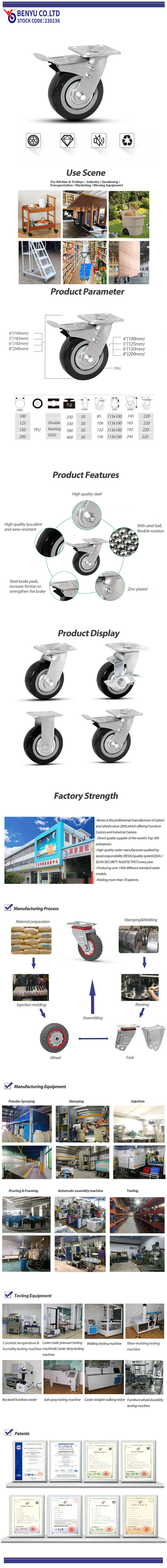 Industrial PU Black Castors
