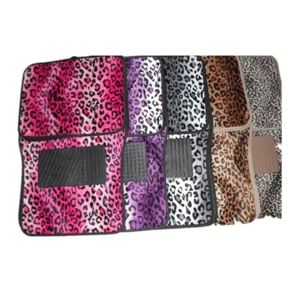 Leopard Print Flower Foot Mats - Universal Geometric Fancy Flower Car Mats