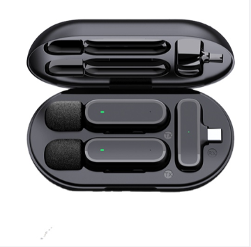 Microfono Wireless Lavalier wireless per Android: microfono di lapel plug-and-play con custodia e sincronizzazione automatica