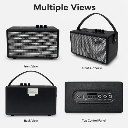 Black Leather Wireless Speaker
