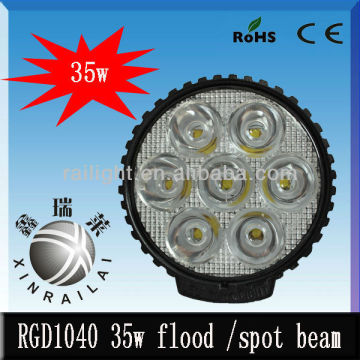 35w truck light bar led headlights 9-32vDC 2300-2500LM led light bar white/red/yellow/blue LED work light RGD1040