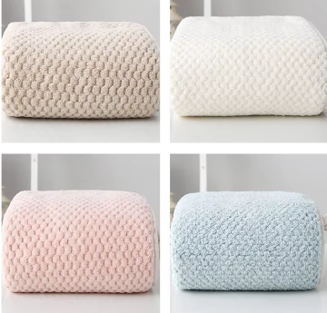 Quick Drying Microfiber Coral Velvet Bath Towels - Premium Absorbent Shower & Fitness Towels