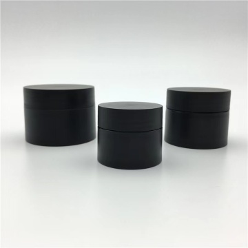 black empty pp plastic double-walled cream jar