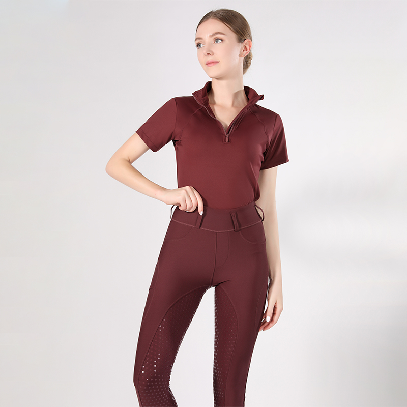 wine red equestrian base layer quick dry