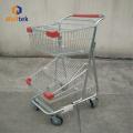 Lagern Sie zwei Schichten Metal Einkaufskorbwagen Trolley