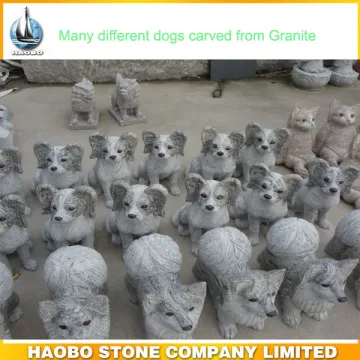 High Quality rustic yellow Granite Dog animal sculpture for sale