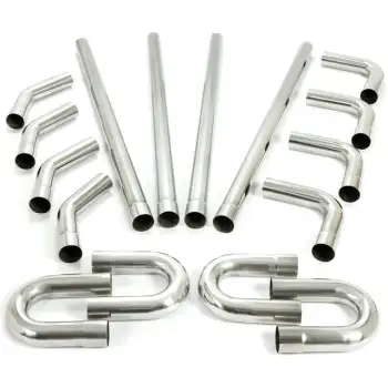 Universal 2.5 Inch Custom Exhaust Tubing Kit - 16 PCS Mild Steel DIY Bends