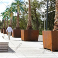 Design quadrata fioriera in acciaio corten