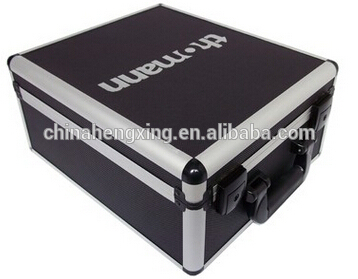 HX-BL62 Black Large Aluminum Toolbox Can Add Logo Instrument Equipment Box Hardware Kit