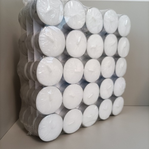 100pack pressed white tealight wax candles