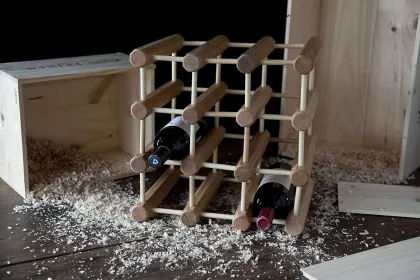 Sustainable Large Capacity Wooden Wine Rack for Bamboo Wine Cellar and Party Use