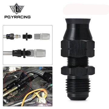 1 Piece 6AN Male Flare to 5/16'' Tube Hose Fitting Adapter - Aluminum Black Anodized