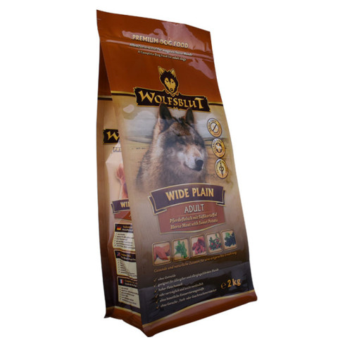 2kg wolf food packaging plastic large zipper bag