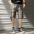 Streetwear 2021 Summer Casual Shorts Men Fashion Ribbons Pockets Cargo Shorts Bermuda Solid Hip Hop Men's Shorts