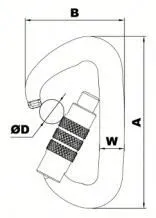 D shaped carabiner colored d carabiner black silver karabiner hook