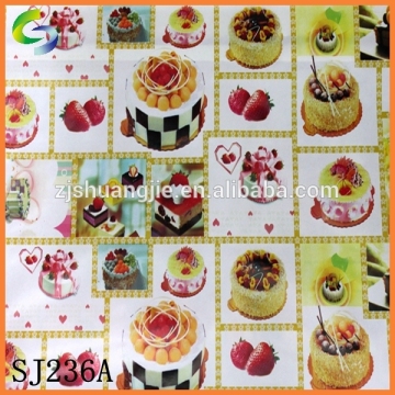 New design pvc tablecloth printed cake patten