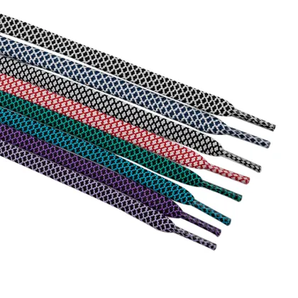 Trendy Double Color Flat Polyester Shoe Laces for 700, Jordan, and Converse Shoes