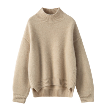 Wool Knit Sweater Women Jumper Crew Neck Jacquard Cashmere Pullover