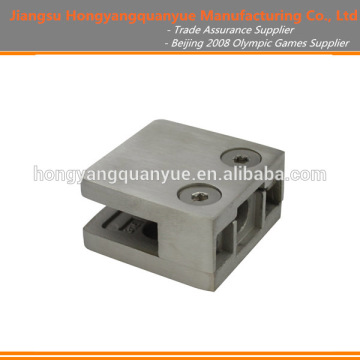 Small Sq Clamp - 8 or 10mm Glass - Flat Back - Satin [Satin 316 Stainless]
