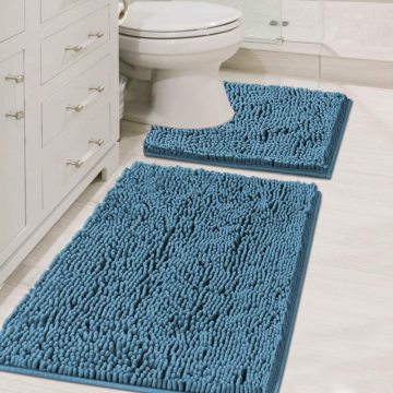 Bathroom Non Slip Chenille Plush Floor Mats