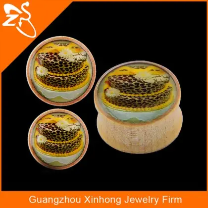 fashion design wholesale organic wood mushroom ear plug