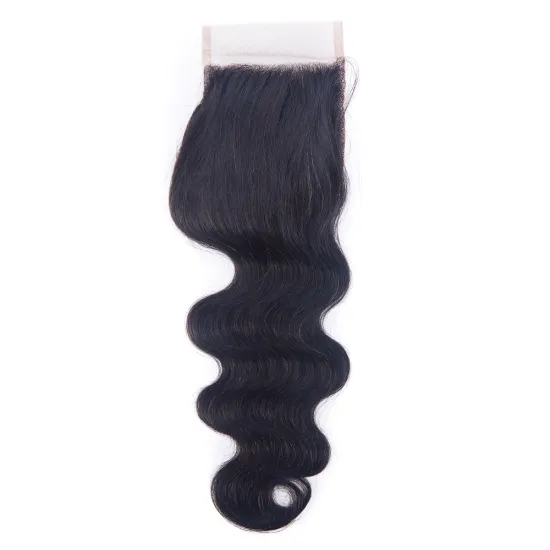 High Quality Top Grade 100% Human Hair Malaysian Unprocessed Virgin Hair Body Wave 4*4 Lace Closure