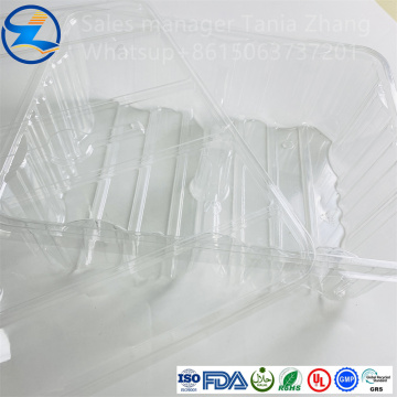 Thermoforming transparent customizable food grade PET