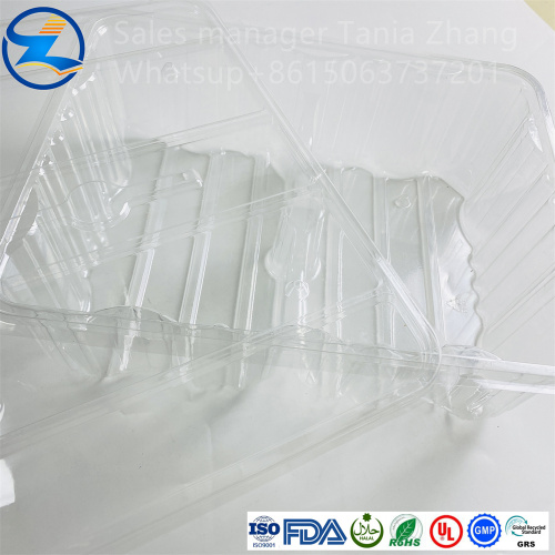 Thermoforming transparent food grade PET packaging box