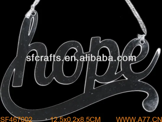 New Handmade Plastic Hope Hanging Ornament Manufacturer