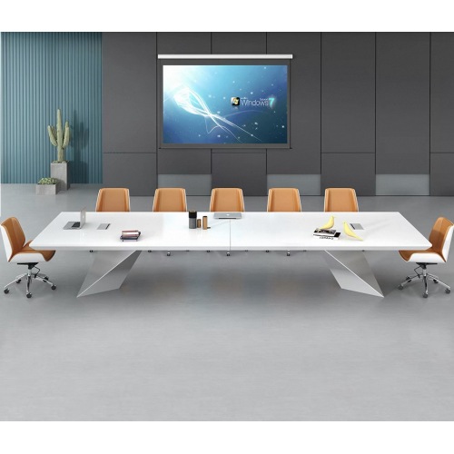 Mesa de conferência em laca branca