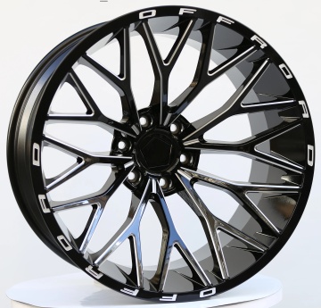 20" Gloss Black Painted Milled Lip Wheels