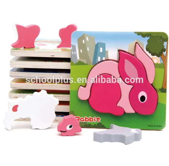 Wooden 3D jagsaw puzzle educational toy for kids
