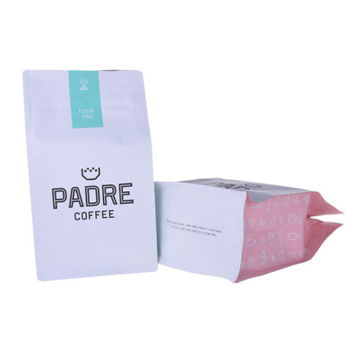 Sacos de café compostáveis ​​personalizados de qualidade superior de papel kraft ziplock
