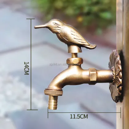 Antique Bronze Brass Kingfisher Shaped Garden Bibtap